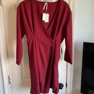 Red wrap dress
